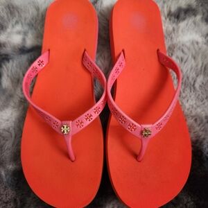 Tory Burch Women's Orange/pink Flip Flop Sandals